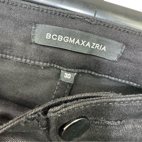 BCBGMaxAzria pants Black size 30 high waisted‎ coated skinny dressy Jeans - Picture 5 of 9